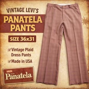 Vintage Levi’s Panatela Plaid Dress Pants Men’s 36x31 Retro